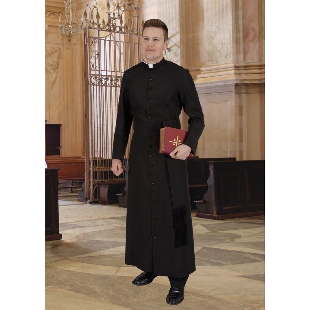 Vintage RJ Toomey Black Clergy Cassock 42R 58"  USA Priest Robe Cassock